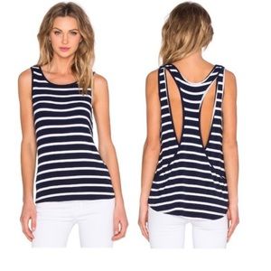 Lovers + friends striped cutout tank